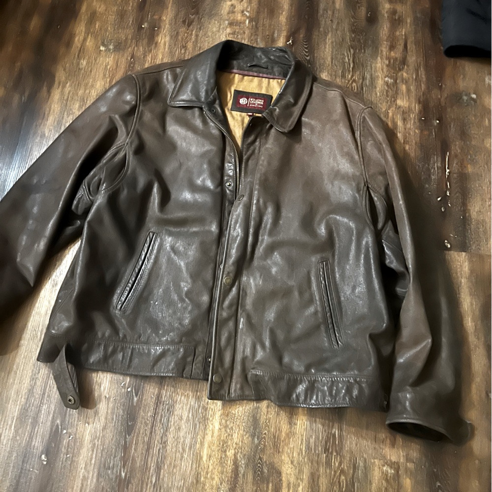 Wilson Leather men’s leather jacket. Chocolate Brown.  Size XXL.  Medium weight.